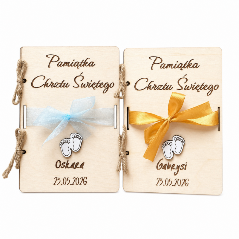 Pamiątka Chrztu Świętego Kartka Personalizowana Dziewczynka Chłopiec