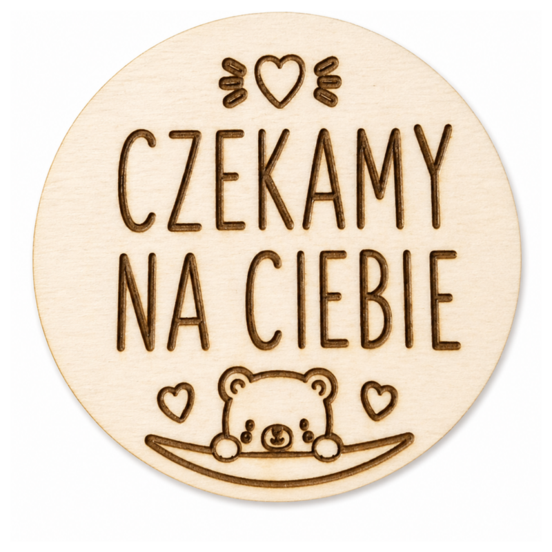 Drewniana tabliczka z napisem Czekamy na Ciebie