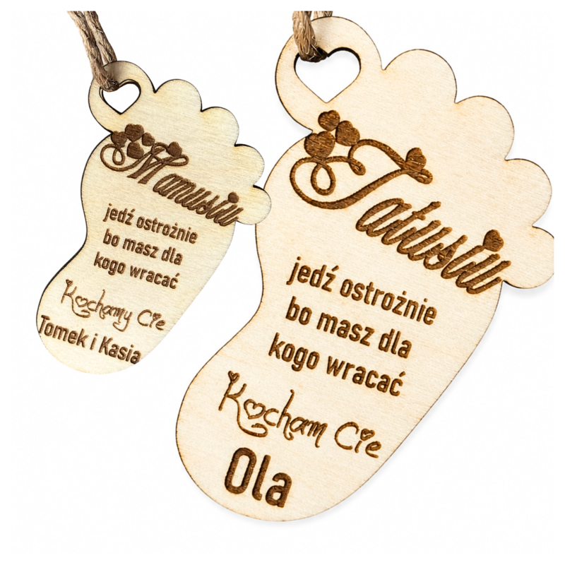 Zawieszka do auta Prezent dla Taty Mamy Upominek Personalizowany